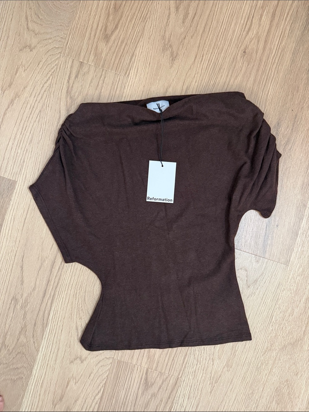 Reformation Dark Brown Iris Knit Top size S